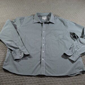 Men's 3x Goodthreads Green Stretch Poplin Slim Long Sleeve Button Down Shirt
